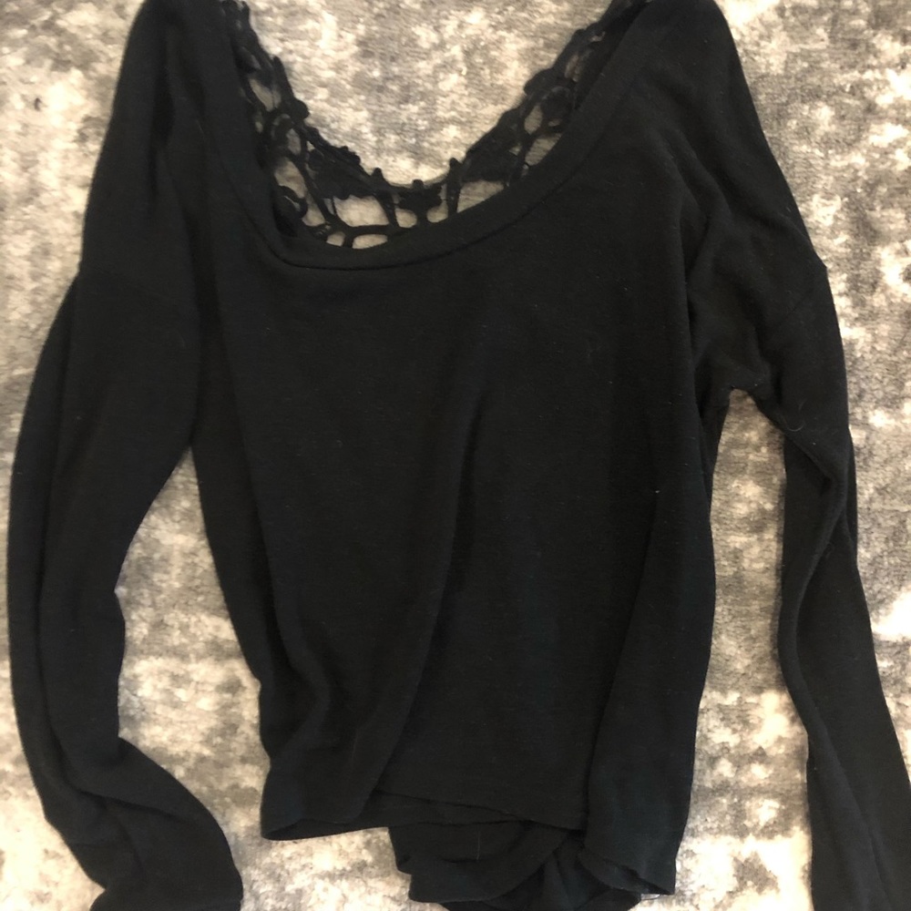 Black sweater, Pretty open Back